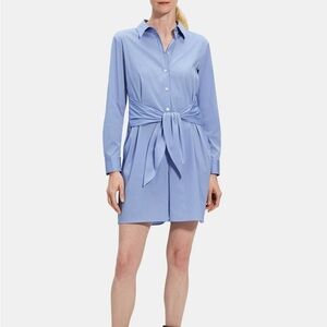 Theory Tie Waist Romper in Stretch Cotton NWOT